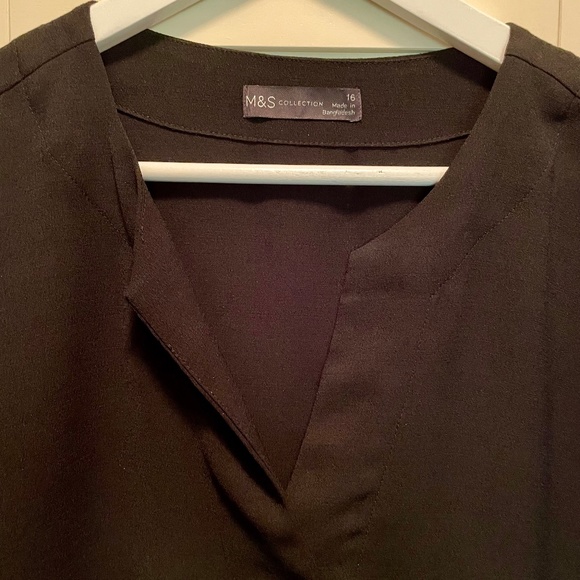 M&S Black Long Sleeve Blouse Size UK 16 - Picture 2 of 6